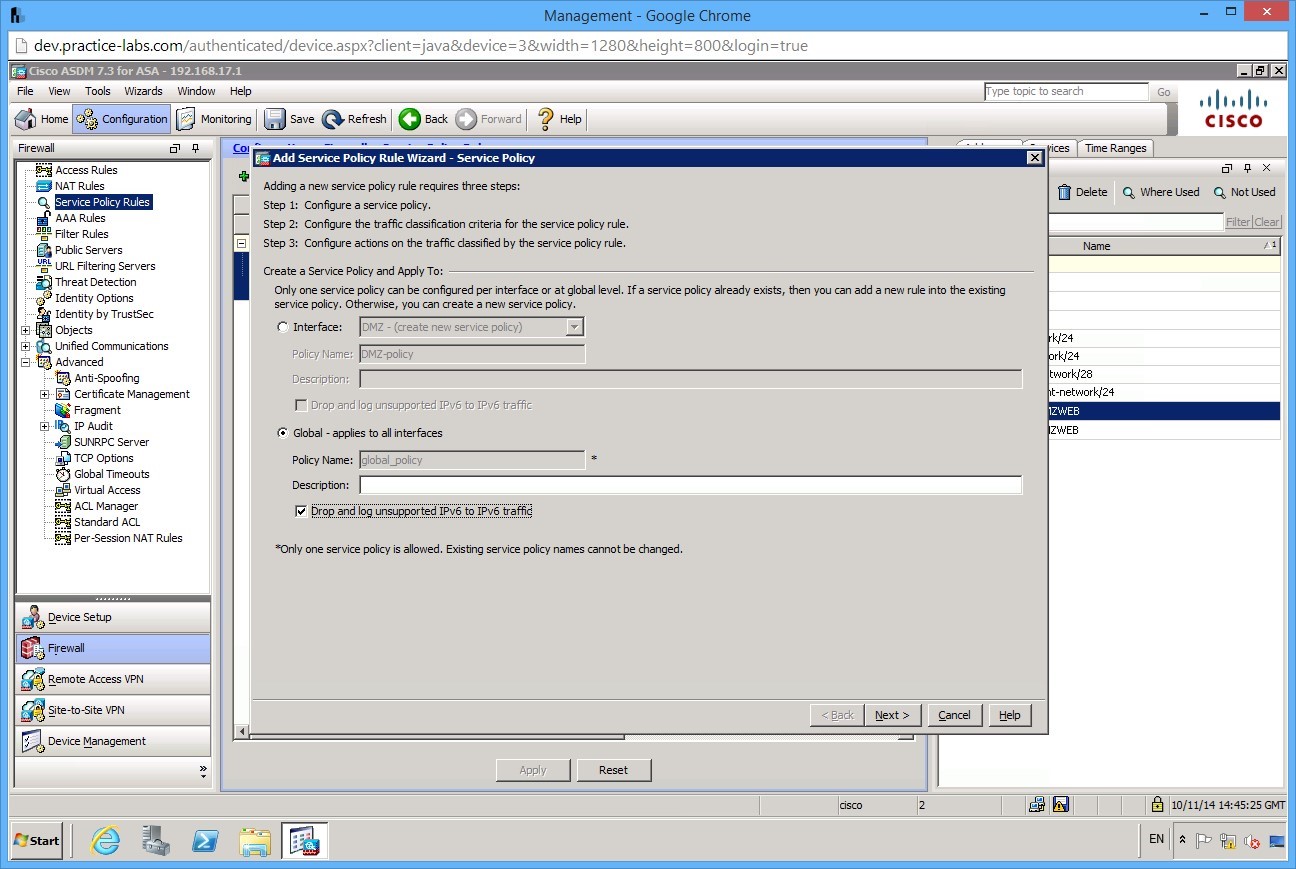 Practice Labs screenshot.